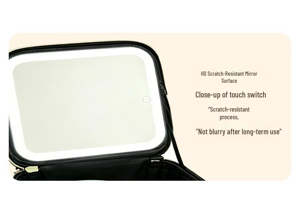 Portable Waterproof LED Mirror Makeup Bag - Mini Travel Beauty Storage