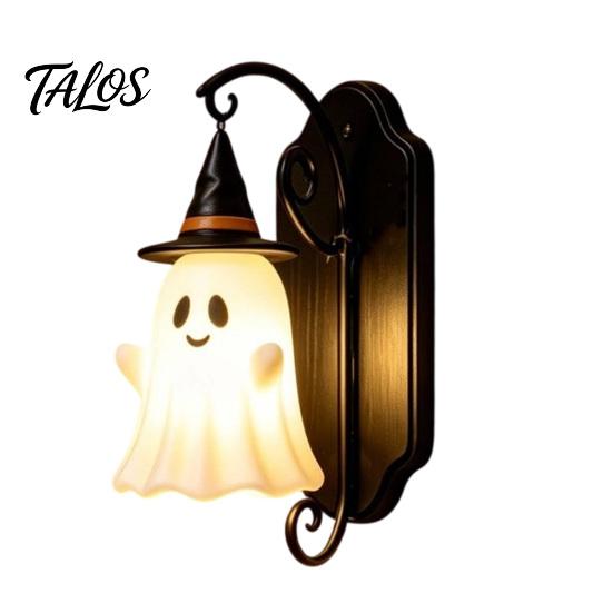 Festliche Eingangshalle Dekoration Niedliche Geist Wandleuchte, Zaubererhut Lampe, Dekorative Warmweiße Aufputzlampe Halterung für Halloween Haus Flur Schlafzimmer