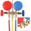 Complete Air Conditioning Manifold Gauge Set For R134A R22 R502 Refrigerants Includes Couplers Adapter Puncturing Device