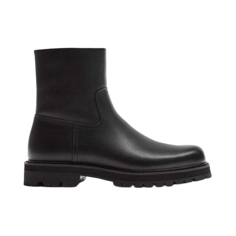 Zara Leather Versatile Comfortable Thick Sole Height Increasing Ankle Boots Men Ankle Boots Black 12098320800