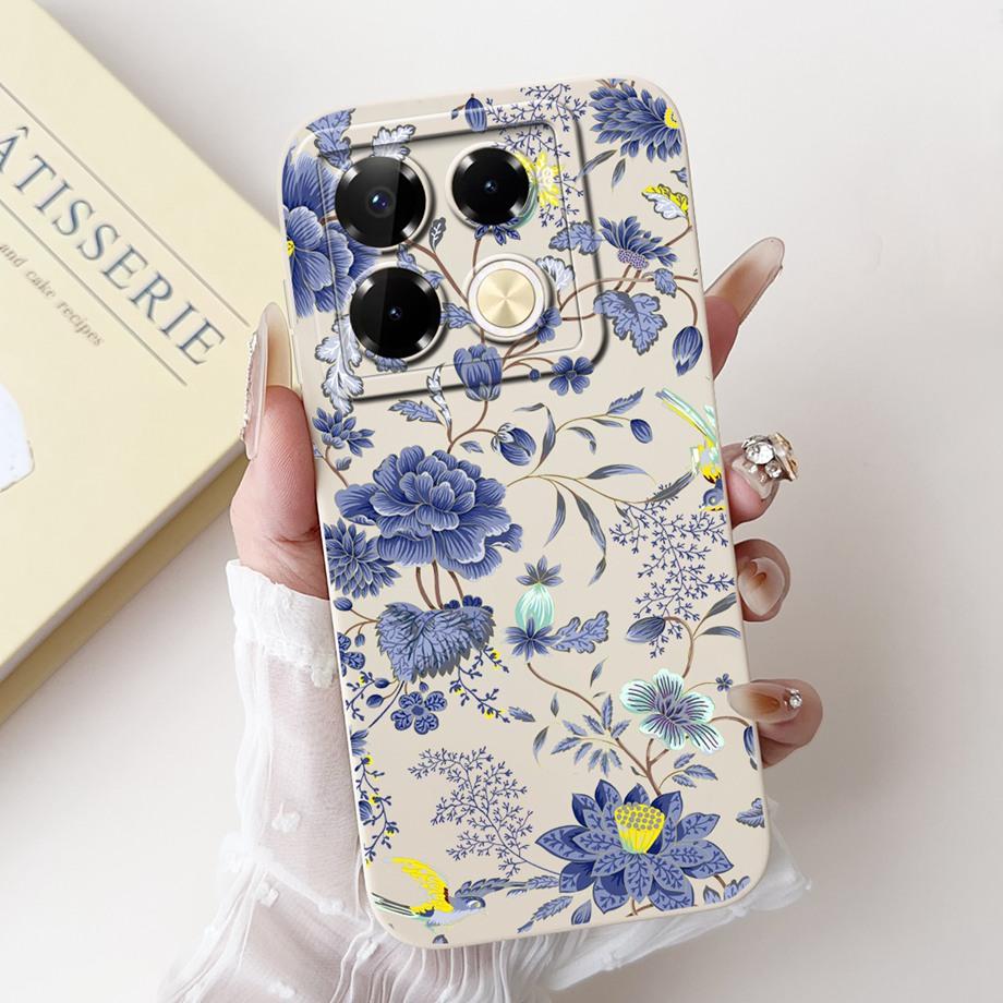 Soft TPU Candy Silicone Phone Case For Infinix Note 40 Pro Plus Note 40 4G 5G Back Cover Note40 4G Bumper Flower Girl Fashion