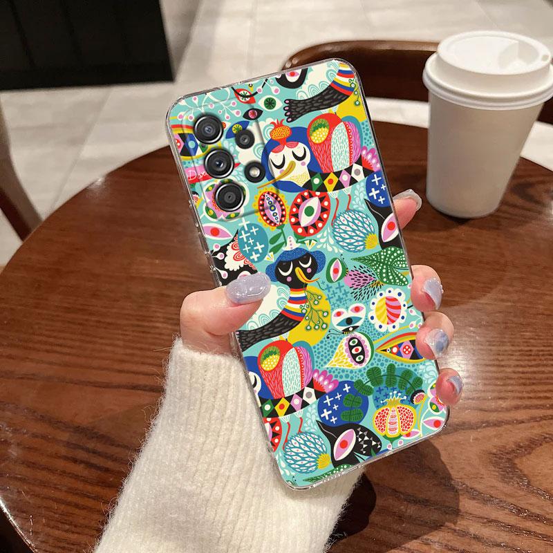 Jungle Art Snake Cats Sloth Phone Case For Samsung Galaxy A56 A57 A37 A55 A54 A36 A35 A26 A25 A16 A17 A07 A52 A34 A73 A21s Cover