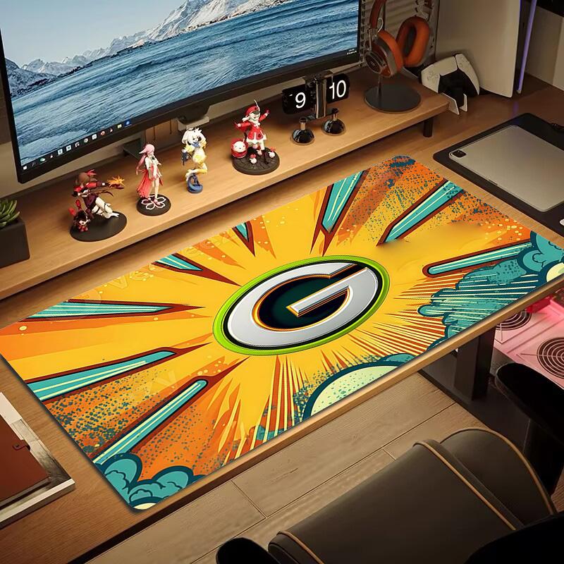 Green Bay Packers Tryck Kudde Halkfri Laptop Surfplatta Stor Musmatta XXL Mat Mini PC Spelmatta Med Låst kant