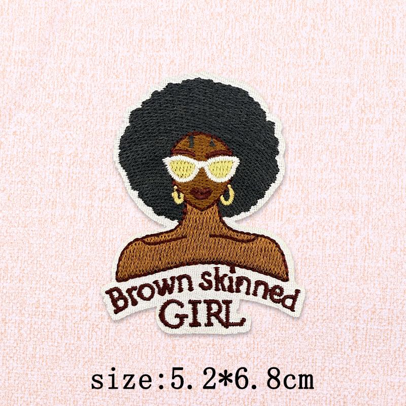 Black Girl Embroidery Patch Iron On Patches For Clothing Black Girl Magic Patches On Clothes DIY Sewing Ironing Patch Applique