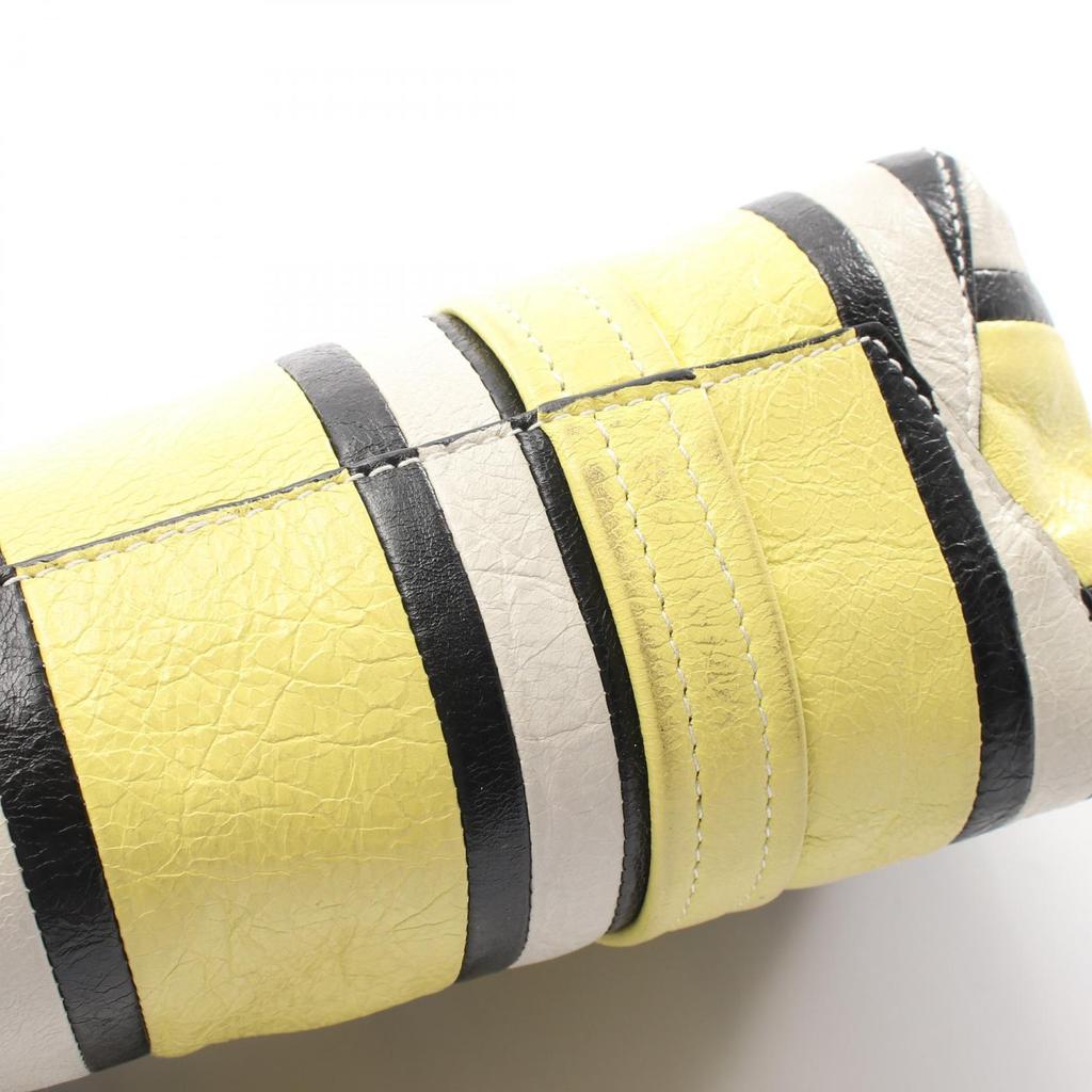 Used BALENCIAGA Barbes 2WAY Handbag 671404 leather Yellow Black White Used Women