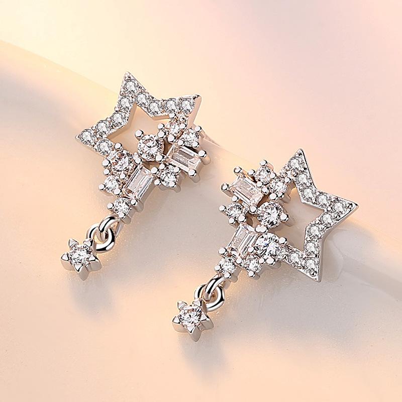 Star Ear Studs Women's Elegant Simple Personalized All-Match Pentagram Tassel Eardrop Jewelry