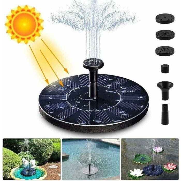 Pompe solaire pour fontaine AIMOONSA 1,4W 150 L/h Ø16 cm, 4 buses, IPX8