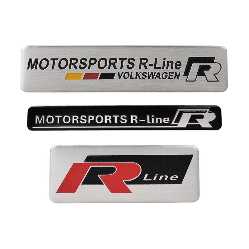 2026 Hot For VW VOLKSWAGEN 3D Aluminum R Line Logo Car Body Decoration Stickers Rline Rear Trunk Emblem Badge For VW Golf 6 8 7