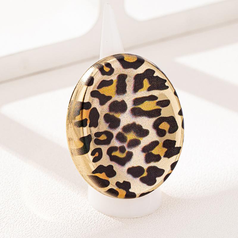 Anello Geometrico Circolare Leopardato alla Moda Personalizzato per Donna da Festa