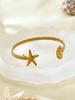 Summer Beach Series Fashion Personality Cute Bohemian Style Stainless Steel Plated 18K Gold Starfish, Shell Bracelet Female
