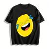 Funny Laughing with Tears Print Casual T-shirt Unisex Loose Fit for Daily Commute Streetwear Pure Cotton T-shirt