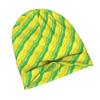 2D Flat Printing Yellow And Green Diagonal Wavy Stripes Stylish Adult Beanie for Layering with Fall Or Winter Outfits Brings Relaxed Charm To Streetwe