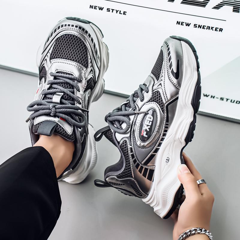 New Fashion Men's Four Seasons Comfortable  Thick Sole Shoes Students Male Boys Trending Soft Sole Breathable Casual Running Sneakers
