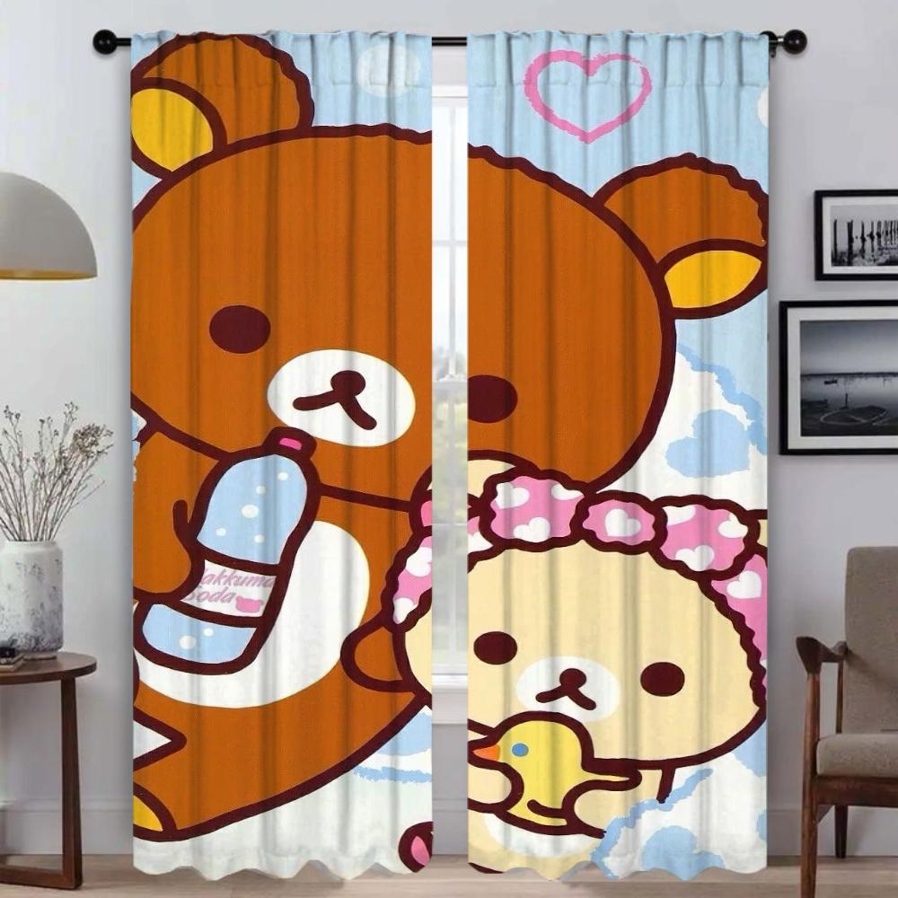 Kitchen Curtains for Bedroom Rilakkumas Partition Blinds Home Interior Curtains for Living Room Halloween Decoration Shades