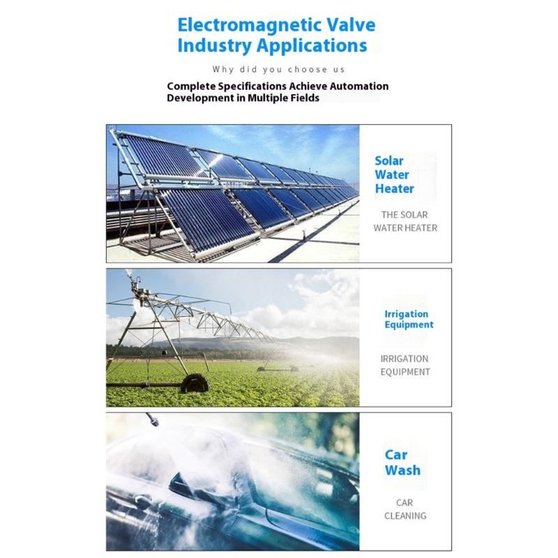 Automatic Water Flows Control Valves Solar Heater Electromagnetic Valves Simple Installation For Solar Heating Systems