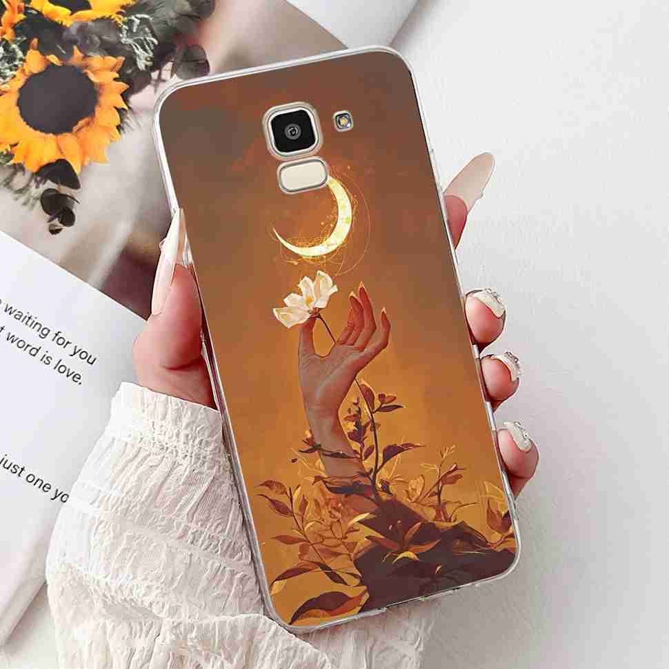 For Samsung Galaxy J6 2018 SM-J600F Case Fashion Girl New Flowers Soft Silicone TPU Cover For Samsung j6 J6 2018 Phone Shell