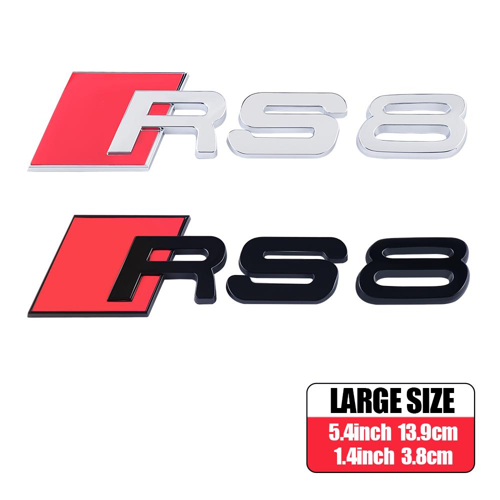 1 PZ Auto 3D ABS Nero Lucido Logo Audi RS Lettere Emblema Adesivo Copertura Centrale Per Audi RS RS3 RS6 R8 8P S4 S5 B7 S7 S8 Sline A1