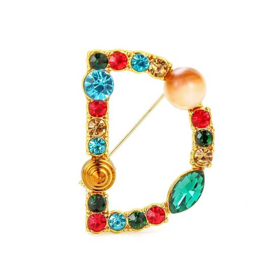 Brosche Exquisite schöne bunte Buchstaben-Brosche für Bankett