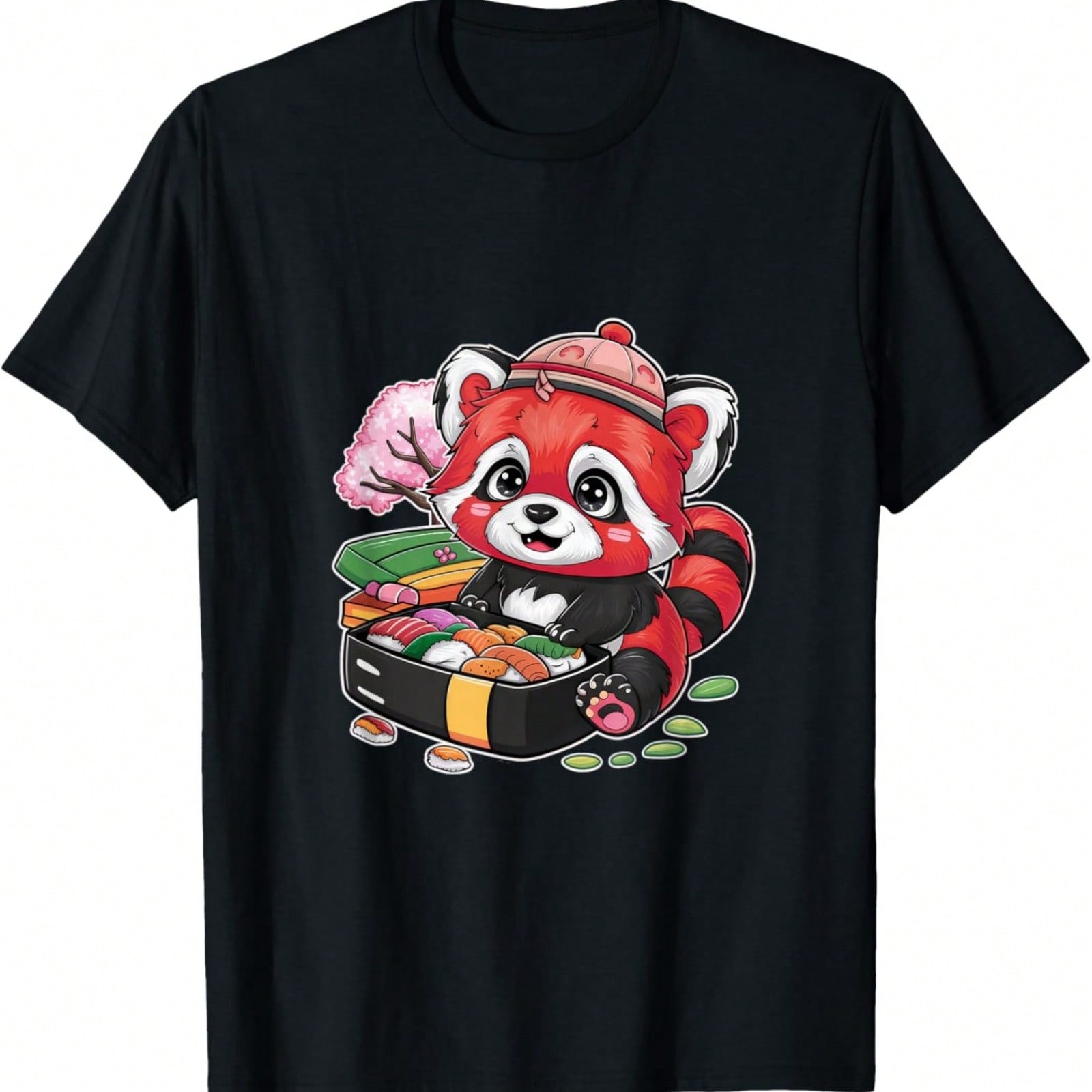 Roter Kawaii Panda Mit Lunch Box T-Shirt S разноцветный