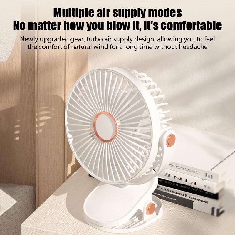 Mini-Clip-Ventilator, wiederaufladbarer tragbarer elektrischer Ventilator für Schlafsäle und Büros, kleiner Ventilator für den Schreibtisch, Hand-Deckenventilator, Luftkühler