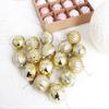 16Pcs/set Electroplating Painting Christmas Ball Ornament Glitter Xmas Baubles New Year Gift Xmas Tree Hanging Pendant Plastic