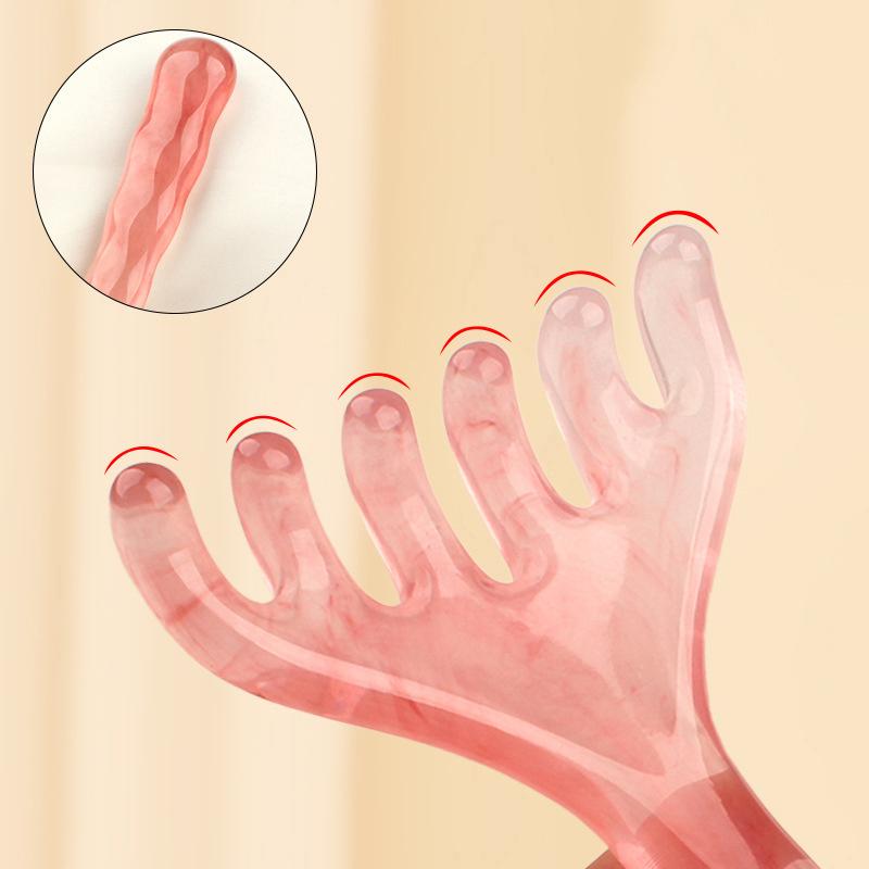 Kopfmassagegerät Harz Hirschgeweih Kopfhautmassage Gua Sha Kopf Entspannung Stressabbau Schlaf verbessern Kopfhautschaber Massagegerät