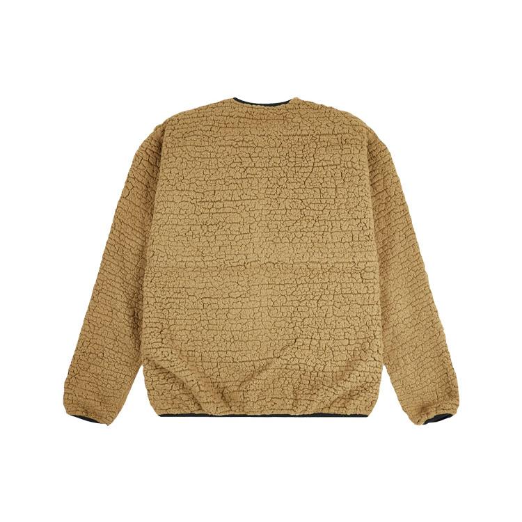 Converse Velvet Jackets Unisex Milk Tea Beige Crew Neck Thickened And Fleece Lined 10021950-A04