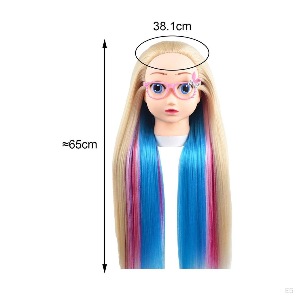 Doll Head Model with Desktop Stand Kids Styling Practice Training Manikin