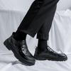 Leather Shoes Men'S New Trend Business Casual Shoes Black Big Head Shoes Platform Work Shoes 91844-R