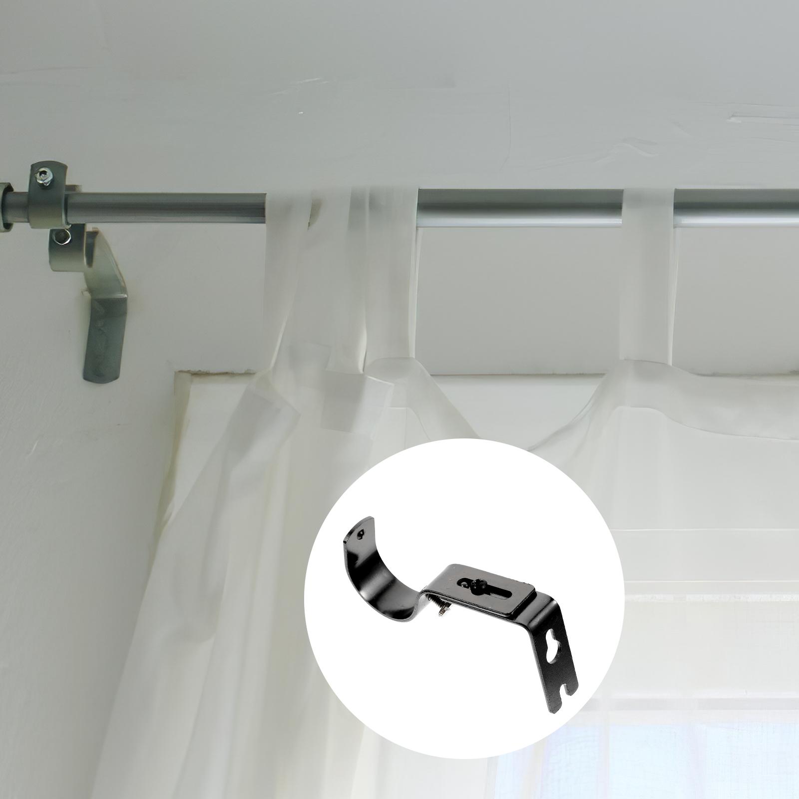 

4 Pcs Lengthen Curtain Rod Bracket Ceiling Hook Wall Mount Holder Rail Brackets чорний