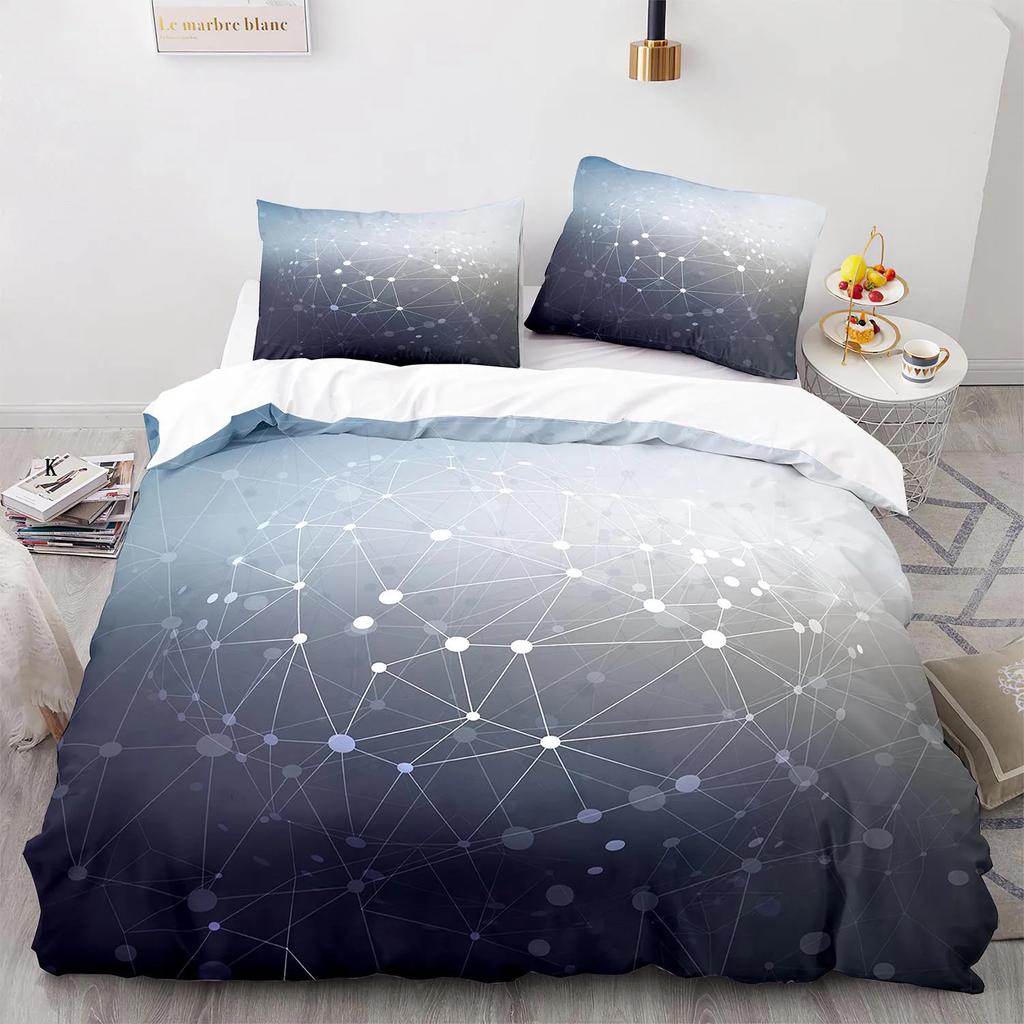 Geometry King Queen Duvet Cover Colorful Pattern Bedding Set For Kids Teens Boys Adult Abstract Art 2/3Pcs Polyester Quilt Cover