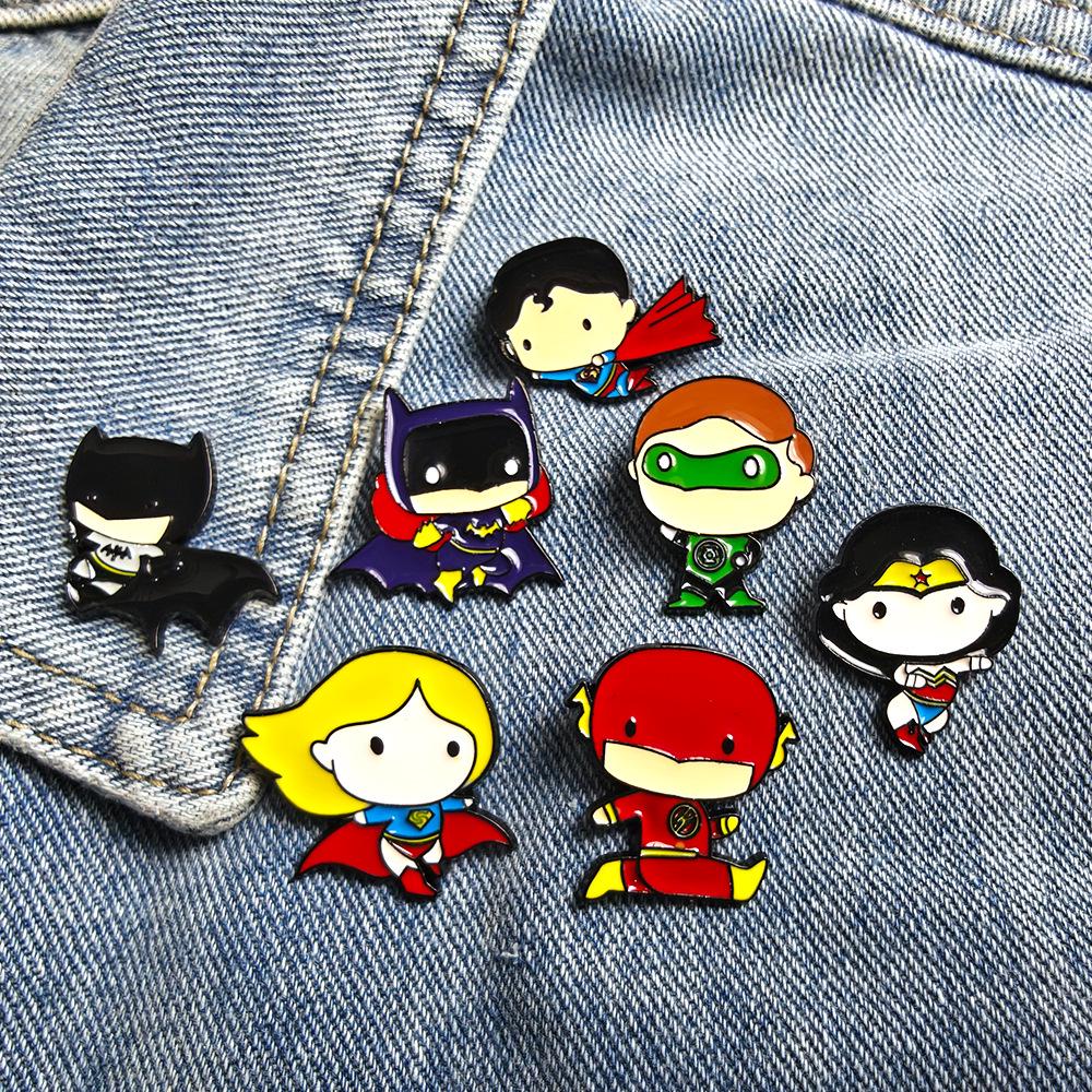 Classic Film & TV Superhero Cartoon Metal Brooch - Cute Anime Character Badge Accessory