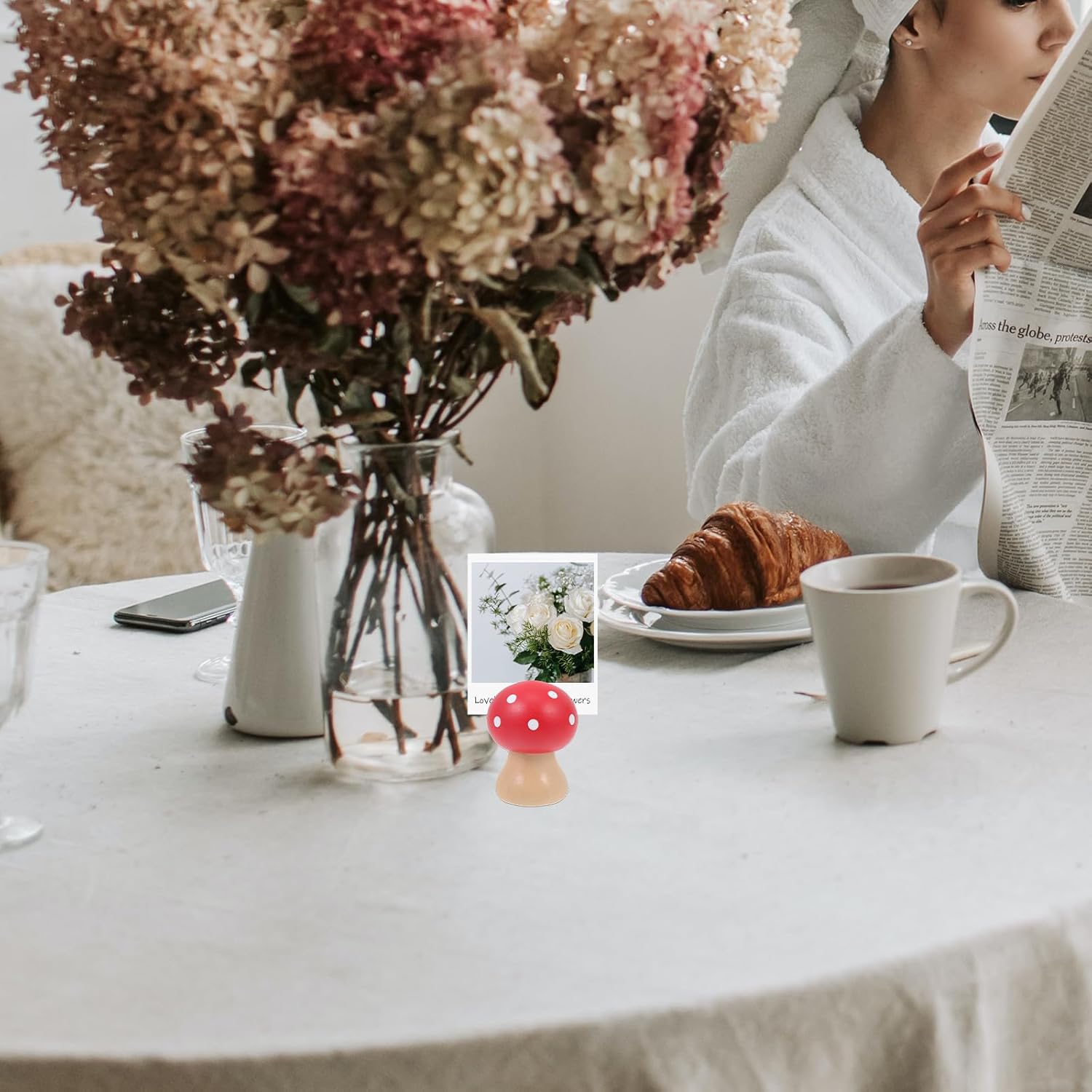 

Lurrose Зажимы для фото Держатели для заметок, 5 шт. держатель для карточек в виде гриба - Подставки для номеров столов для свадеб Сообщения Домашний декор для фотографий Открыток и Записок