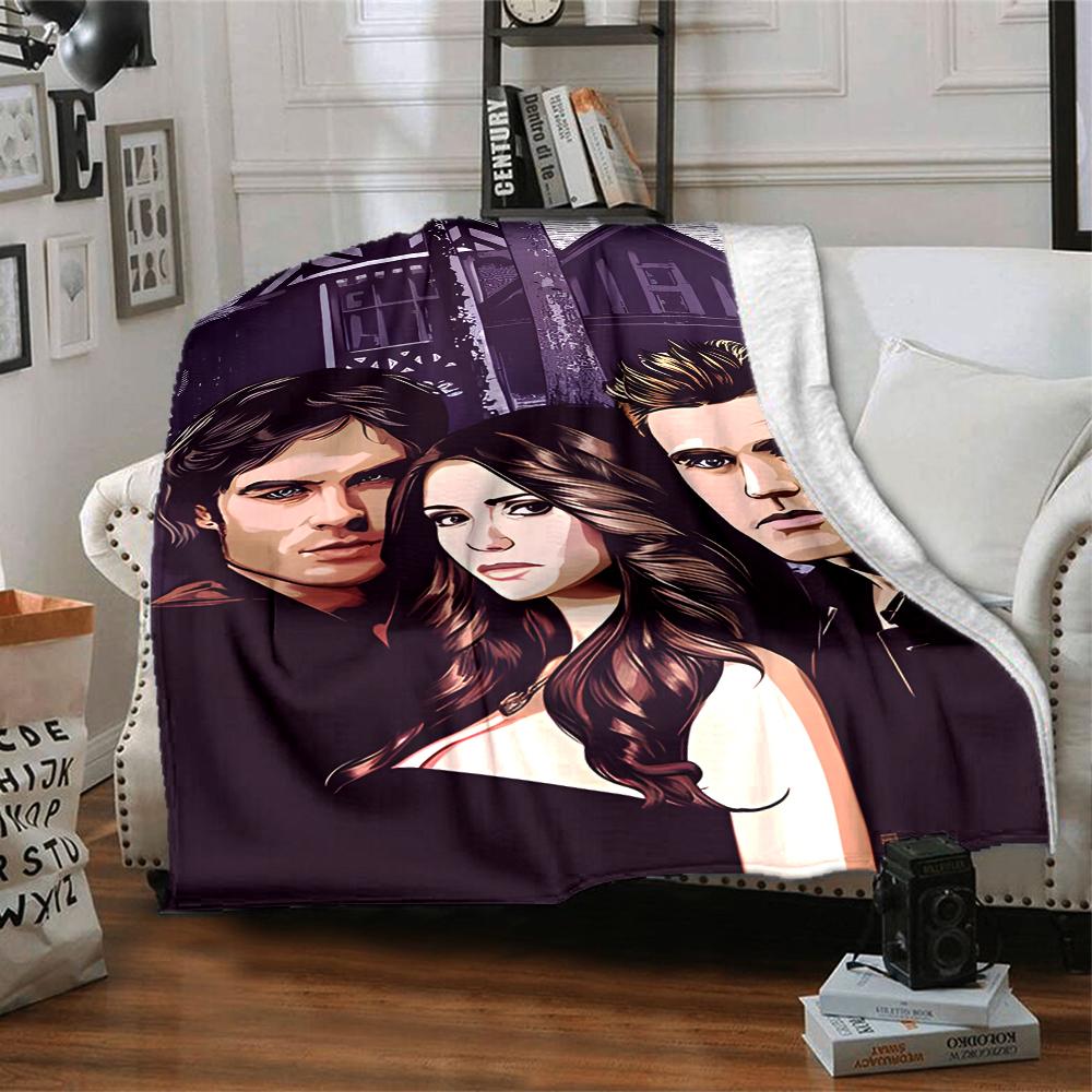 1pc The Vampire Diaries1 Blanket, Gift, for Men and Women, Soft Blanket, Good for Sofa Bed Couch Travel, Lightweight Flannel Blanket