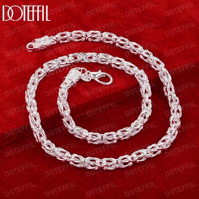 925 Sterling Silver Faucet Chain Necklace Fashionable Wedding Jewelry