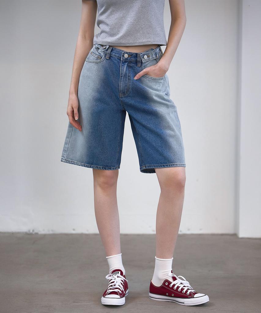 HYFVE Two-Tone Half Denim Bermuda Pants