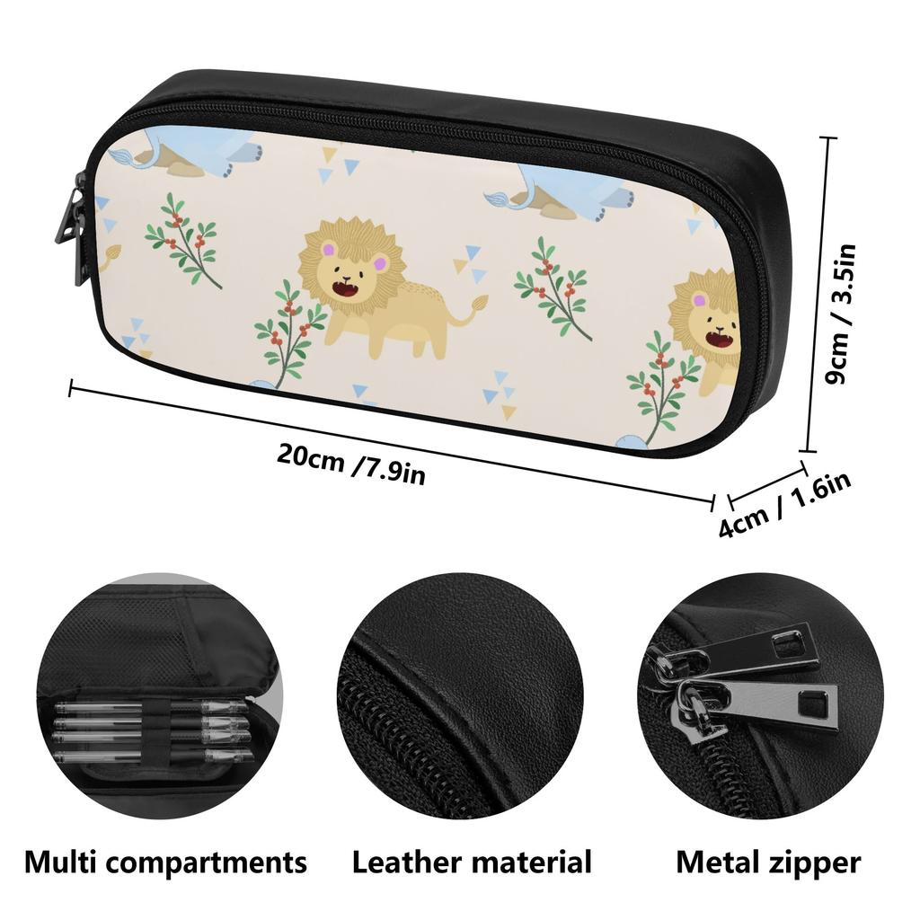 Sturdy PU Leather Pen Case for Classroom and Office Supplies with Protective Firm Shape for Students Teachers and Workers
