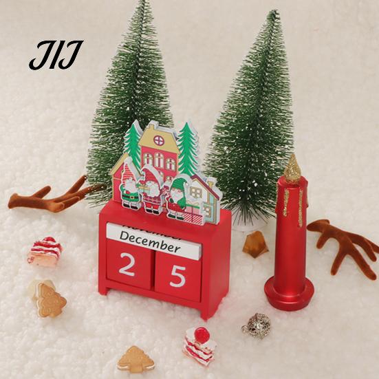Nordic Style Christmas Decor Countdown Blocks, Desktop Advent Calendar with Movable Season Home Days Until Xmas Ornament for Office Gift Kids
