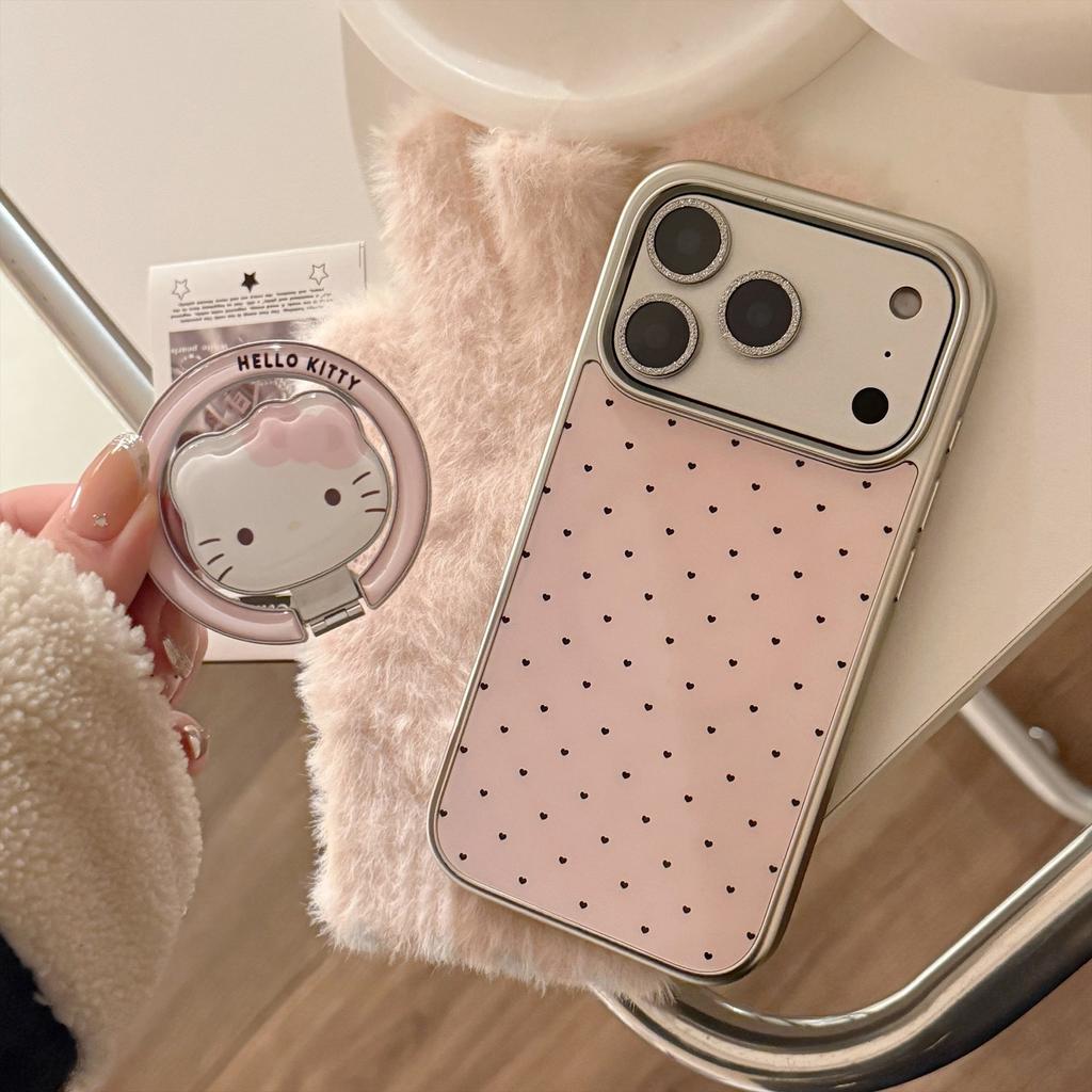Applicable To Apple 17promax Mobile Phone Case Iphone16 Pink Cat Magnetic Stand 13 Girl Love 15