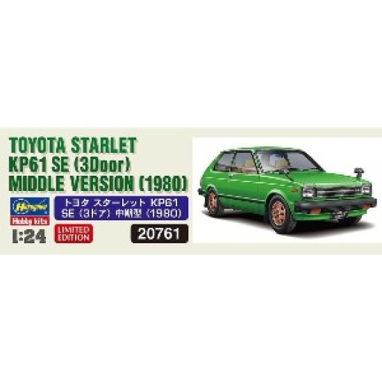 Hasegawa Toyota Starlet KP61 SE 1980 Plastic Model 20761 1/24 (3-door) Mid-model (Car)