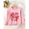 Unisex Kids Crewneck Sweatshirt, Red Heart Bow Number 67 Print Pullover, Boys Girls Cute Birthday Casual Sweatshirt For Kids Over 4 Years Old