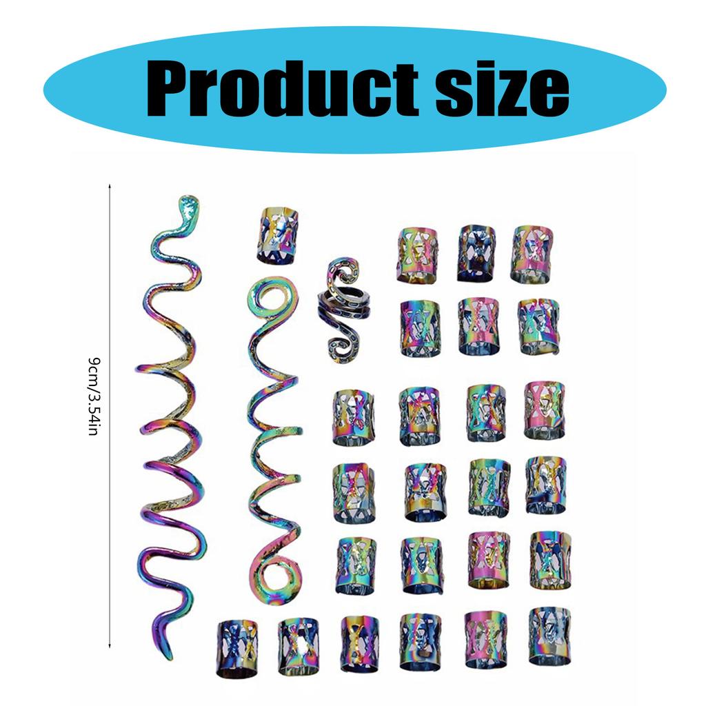 Colorful Celtic Hair Beads Loose Coil Hair Jewelry For Braid Hair Rings Dreadlock Bead Braid Rings Hair Clip Braid Clip