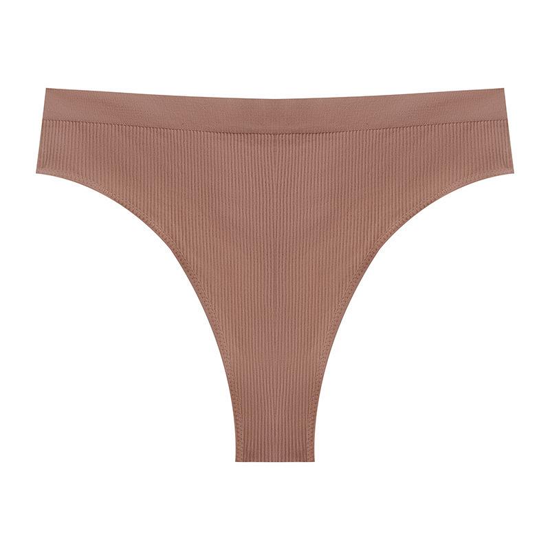 

Бесшовные стринги миди с завышенной талией большого размера - Европейский и американский стиль, Невидимые, Дышащие, Удобные для йоги M кофейный