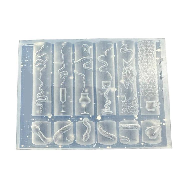 Multi Purpose Serpents Relief Silicone Template Snake Design Nail Mold For Resin Nail Charms And Craft Decorations