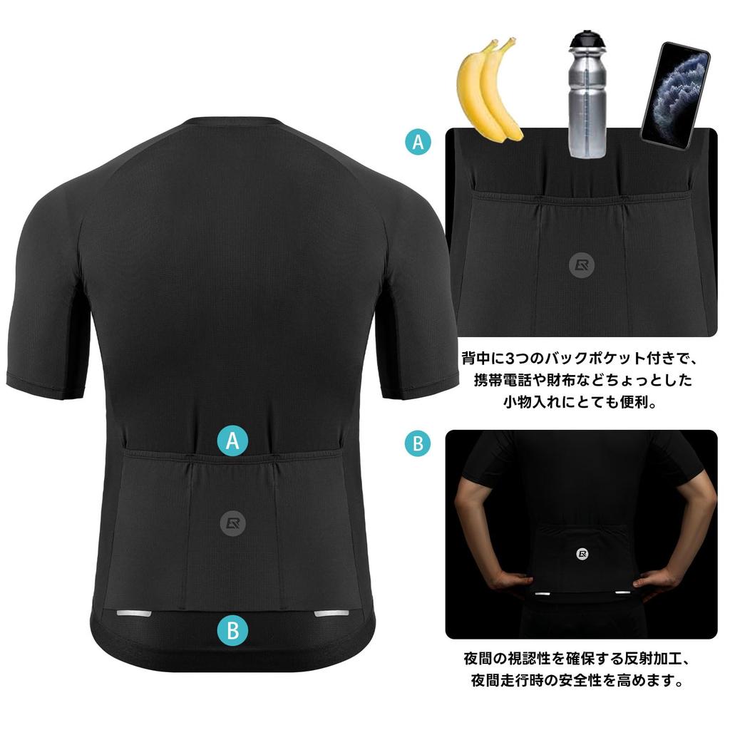 ROCKBROS Short Sleeve Cycling Jersey Set for High 3D and Ideal for Road Bikes Size Men's Summer, Elasticity, Compression, Padded, Breathable,