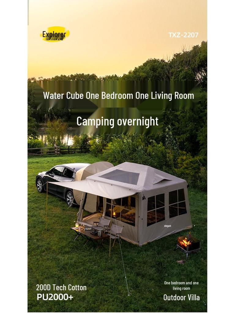 Explorer Water Cube Automatic Inflatable Tent - Rainproof Outdoor Camping Gear for Car Tail Integration