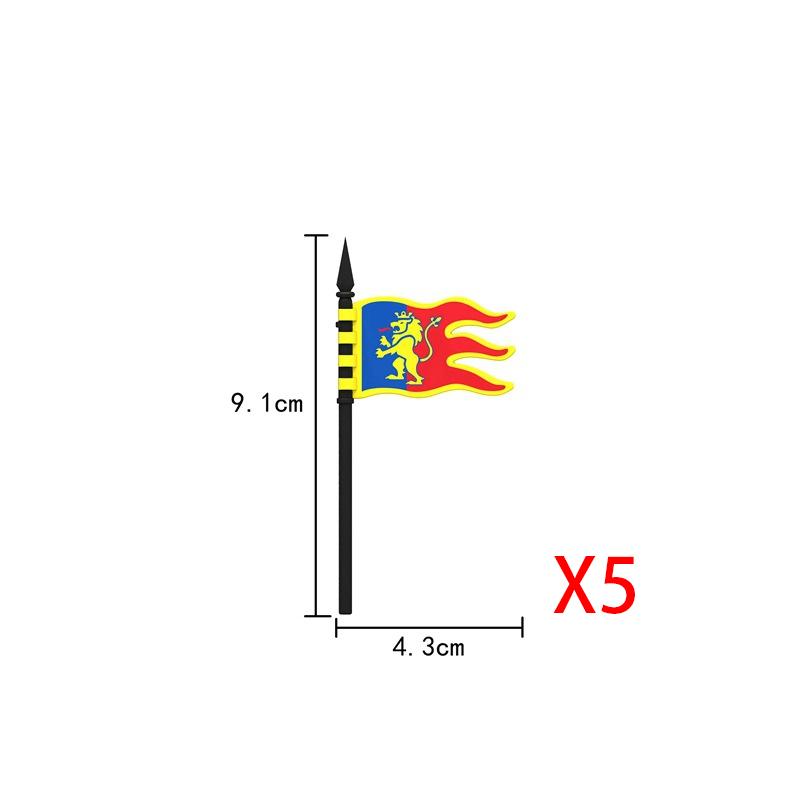 Medieval Knights Figures Accessories Building Blocks Officer Cloak Helmet Cape Armor Shield Black Eagle Red Lion Toys MOC Bricks