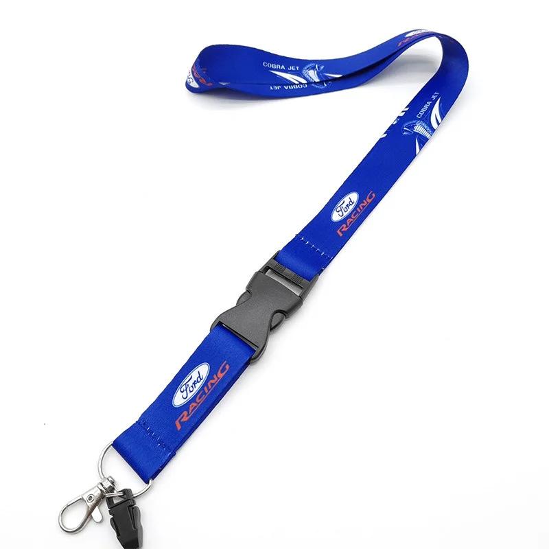 AAAMP1 Nylon Car Keychain Neck Straps Key Lanyard Auto Accessories For Ford Fiesta Mondeo Fusion Explorer Escape Shelby Edge Kuga
