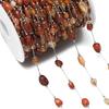 1Meter/Pack Stainless Steel Natural Stone Round Shape Beads Chains for DIY Necklace Bracelets Jewelry Making Accessories