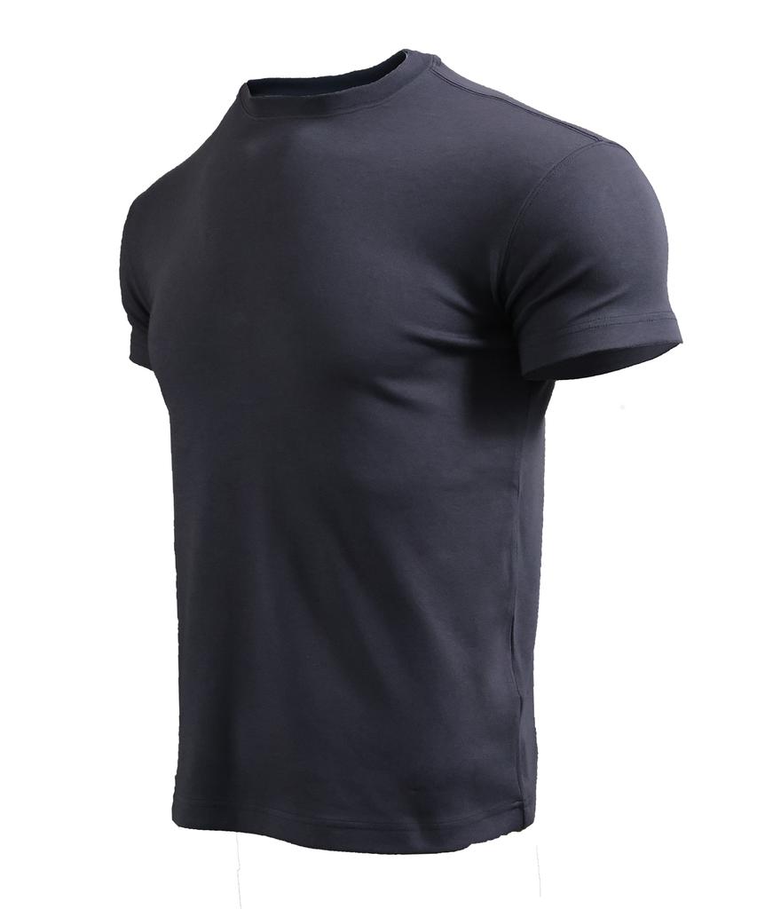 LEADEN Plain Muscle Fit Short Sleeve T-Shirt [Charcoal]